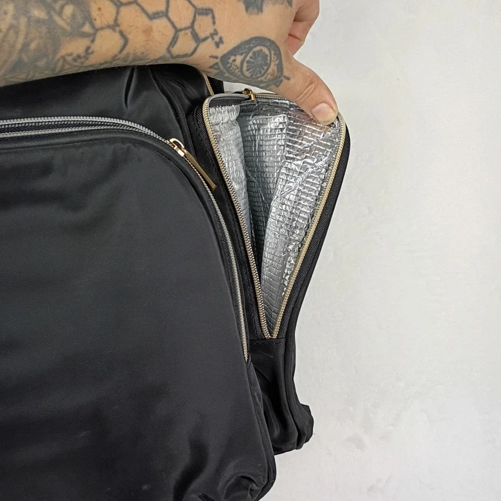 Ergobaby Diaper‎ Bag Backpack Black Gold Hardware Insulated Pocket Organizer